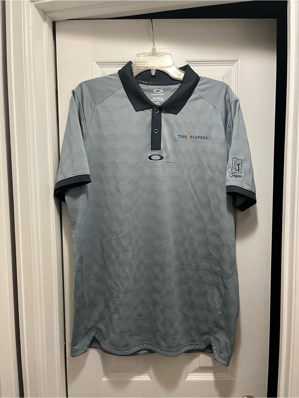 Oakley The Players PGA Tour Golf Polo Shirt Gray Men’s Large Tailored Fit